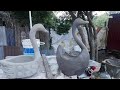 How To Make Swan Cement || Cement Duck Pots ||  Duck Planter Flower pot || DIY Cement Craft