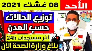 الحالة الوبائية في المغرب اليوم | بلاغ وزارة الصحة | عدد حالات فيروس كورونا الأحد 08 غشت 2021
