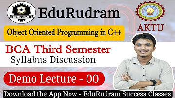 Oops C++ II AKTU BCA 3rd Semester || Syllabus Discussion || C++ By Rohit Sir #edurudram