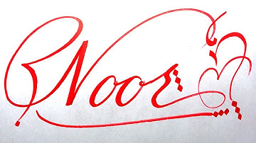 Noor Name Signature Calligraphy Status | How to write with Cut Maker  #calligraphy #cursive