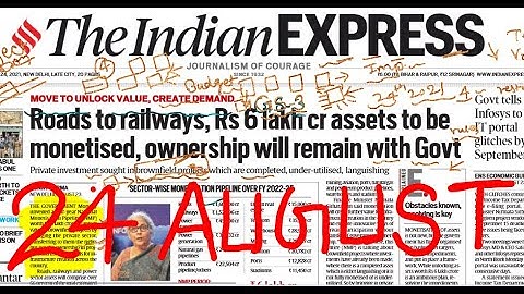 24 AUGUST 2021 | The Indian Express Newspaper Analysis Today | Indian Express Newspaper Today