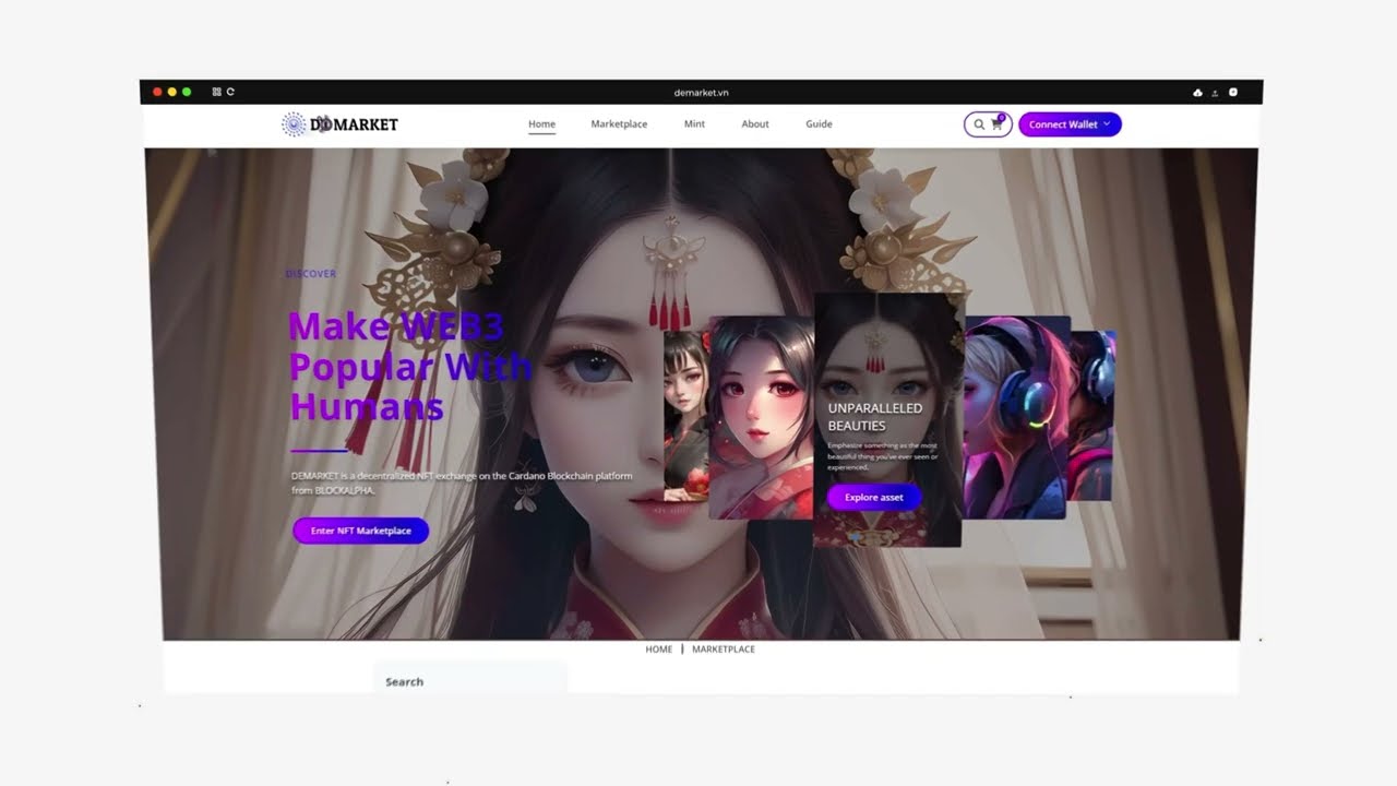 DEMARKET Promo - Introduce MVP NFT Marketplace on Cardano's Testnet