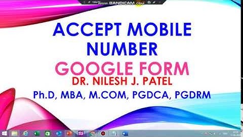 How to validate a phone number in google form, accept only valid number in google form