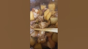 Món ăn dân dã Việt Nam thịt heo kho củ cải.