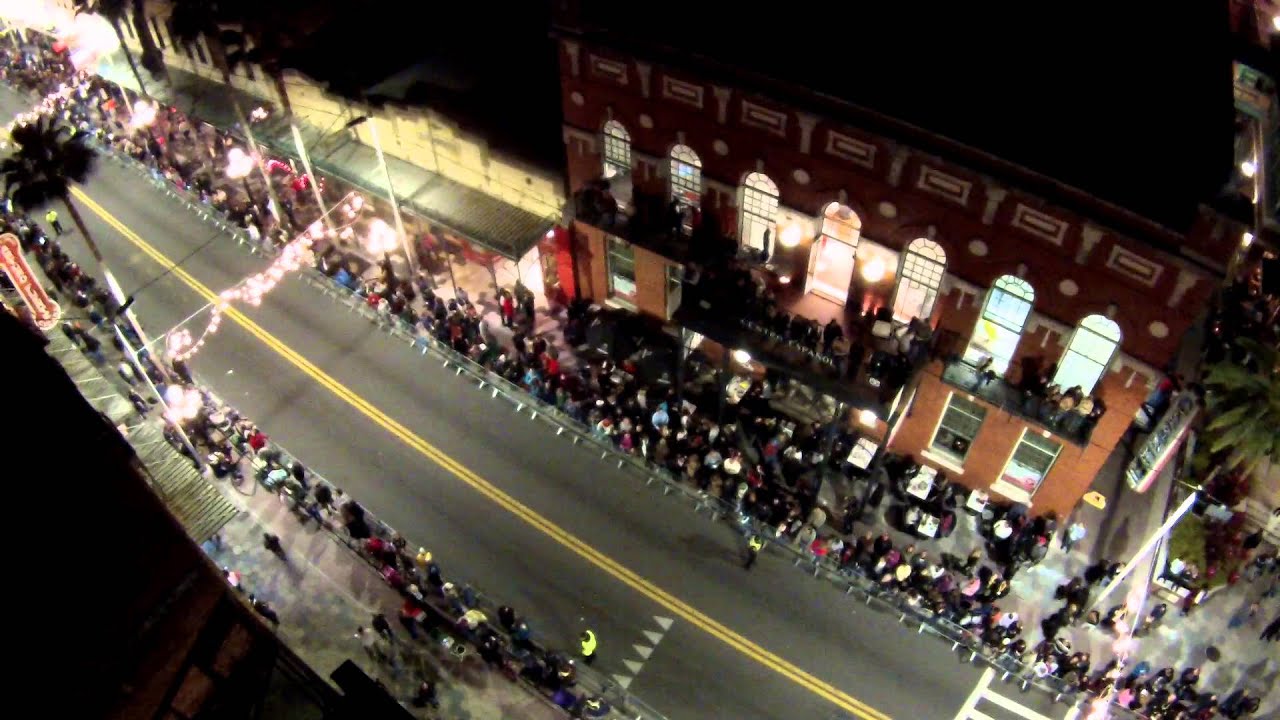 Tampa Gasparilla Knight Parade Crowd overhead Drone Video YouTube