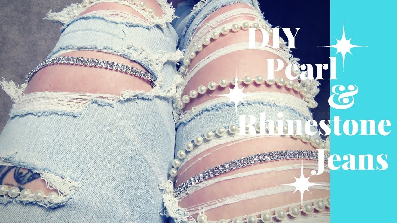 diy rhinestone jeans