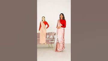 Parsi Saree Draping Tutorial | different saree draping styles | seedha pallu saree draping | #shorts