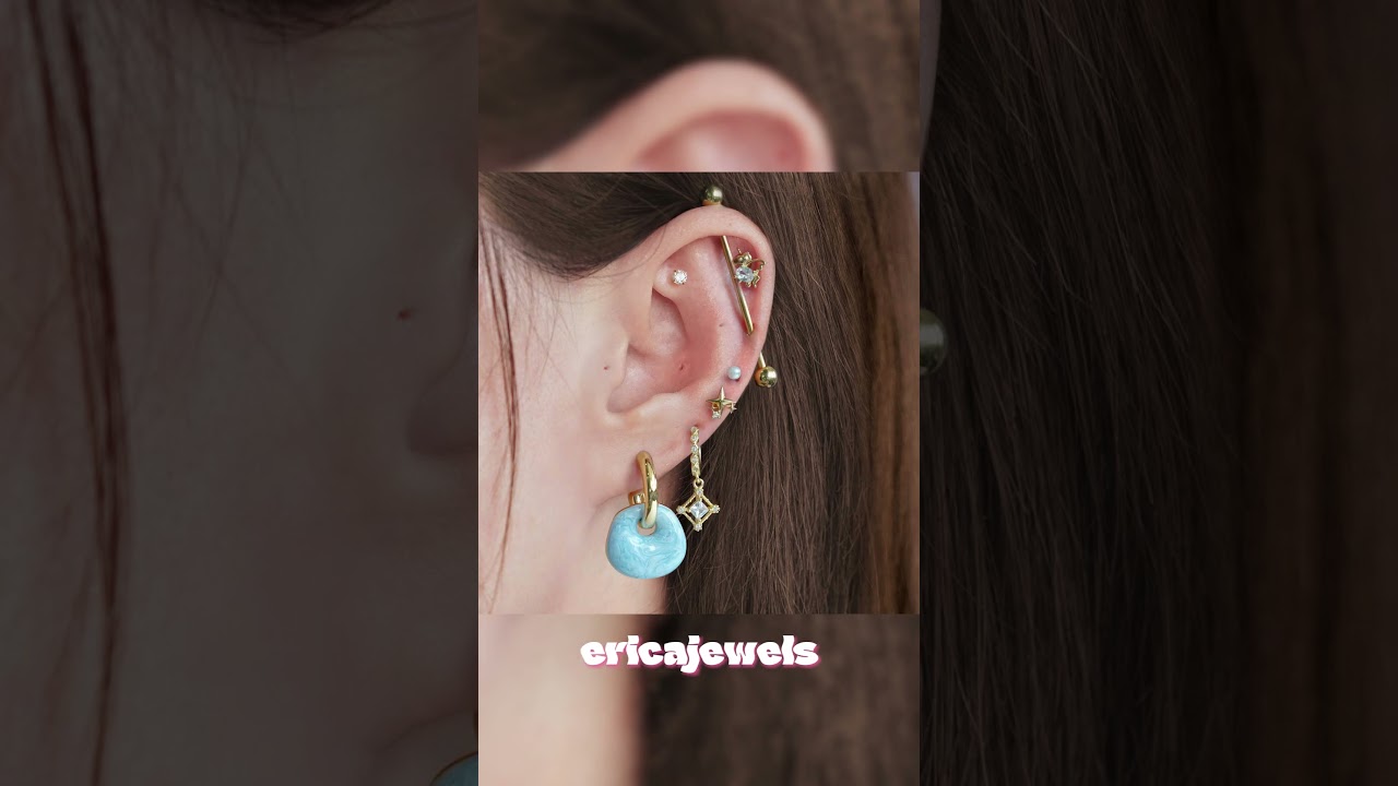 Styling Inspiration: Blue Statement Hoop Earrings for Your Ear! | Erica Jewels | Piercing Jewelry