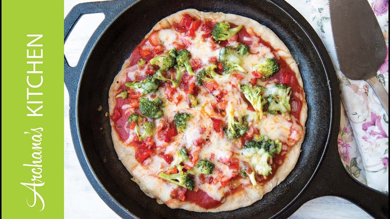 Tawa pizza with roasted vegetables
