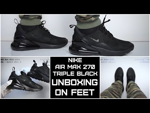 Insecten tellen Speels knop 👟Nike Air Max 270 Triple Black (sneaker review) - UNBOXING & ON FEET -  YouTube