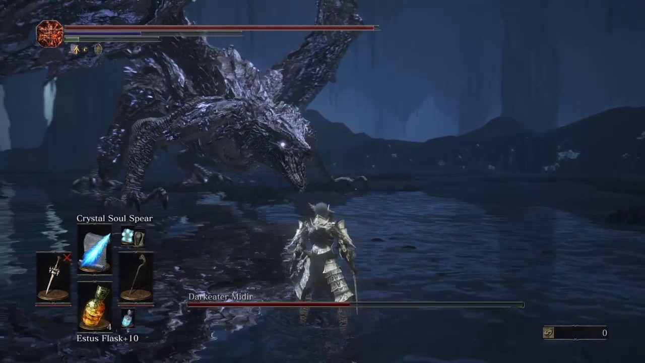 Dark Souls 3 - Darkeater Midir boss fight as a mage (solo). - YouTube