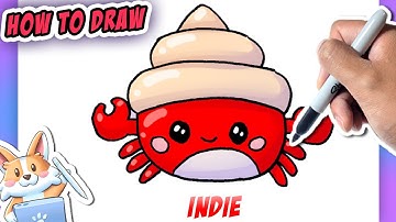 How To Draw INDIE the Hermit Crab from Squishmallows!