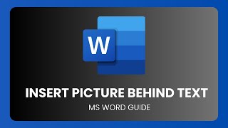 How To Put A Picture Behind Text In Word - Moving Images Behind Text Microsoft Word
