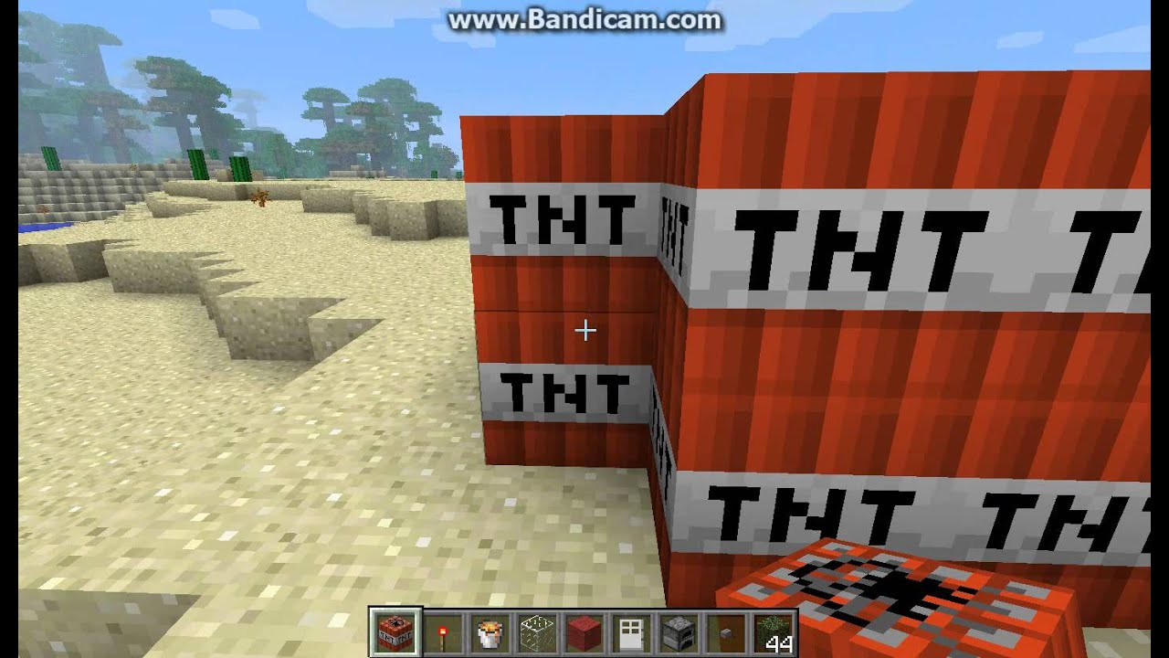 Minecraft wall TNT explode YouTube