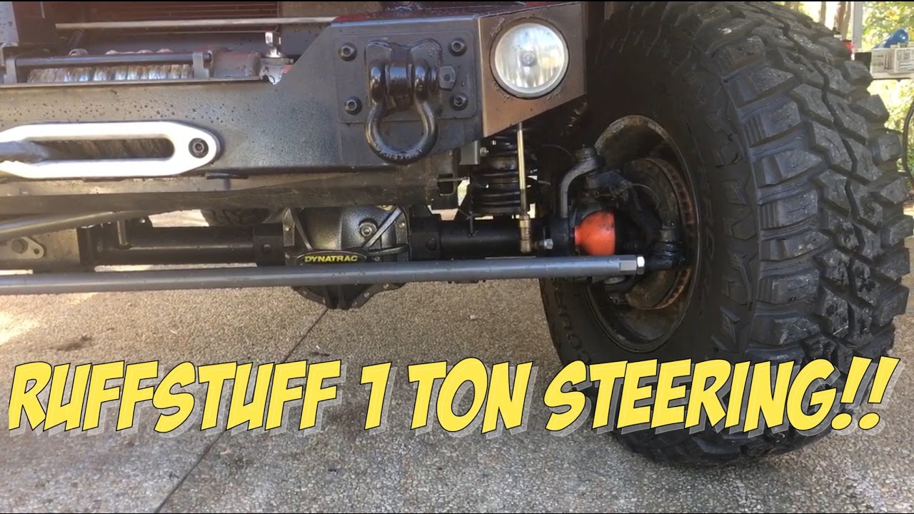 Jeep Wrangler affordable RuffStuff 1-TON steering upgrade, - YouTube