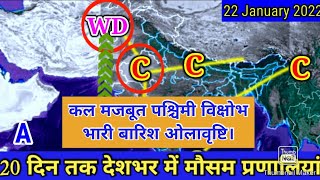 20 Day Weather System Map India/ 20 जनवरी से 9 फरवरी तक देशभर में बनने वाली मौसम प्रणालियां।