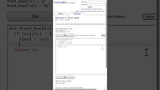 🧮 CodingBat – Python - WarmUp 1 - 11 front_back #codingbat #programminglanguage #pythonprogramming Profile