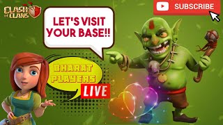 🔴LETS VISIT YOUR BASE  & SUNDAY SKIN  GIVEAWAY😍 & CWL RECRUITMENT |Clash of clans |BHARAT PLAYERS