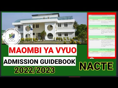 MAOMBI YA VYUO | NACTE | ADMISSION GUIDEBOOK 2022/2023