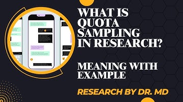 What is quota sampling in research? / Quota sampling meaning with example