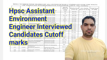 Hpsc Assistant Environmental Engineer Roll No. wise interviewed marks / Hpsc aee cutoff marks 2024