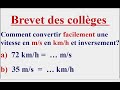 Comment Convertir Facilement Une Vitesse En M S En Km H Et Inversement 