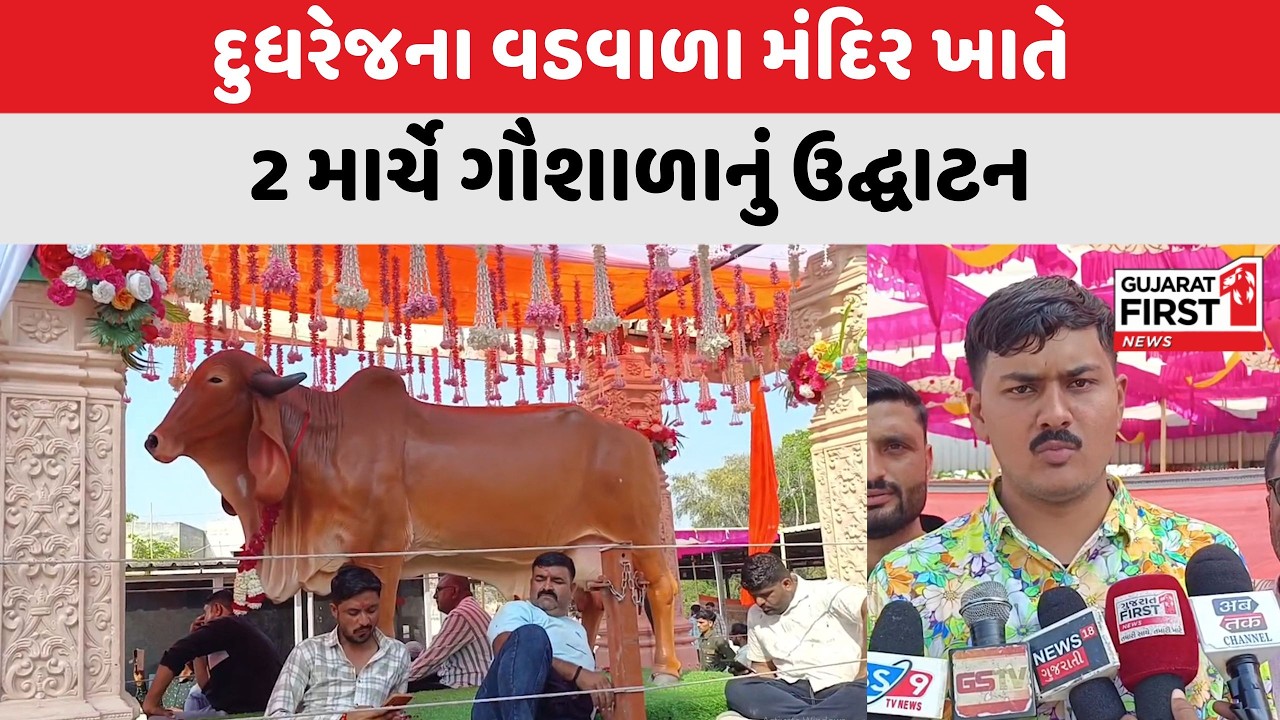 Surendranagar : દુધરેજના વડવાળા મંદિર ખાતે 2 માર્ચે ગૌશાળાનું ઉદ્ઘાટન | Gujarat First