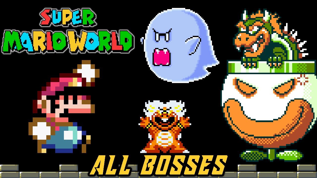 Super Mario World (SNES) - All Bosses [No Damage | Small Only]