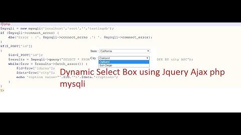 Dynamic Select Box using Jquery Ajax php mysqli