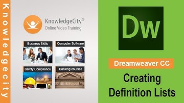 Dreamweaver CC tutorial: Creating Definition Lists | Knowledgecity.com