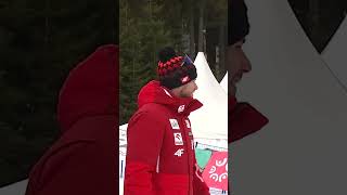 Oskar Kwiatkowski na podium klasyfikacji generalnej Pucharu Świata w slalomie gigancie równoległym 👏