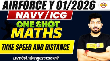 AIRFORCE Y/NAVY/ICG (01/2026) || MATHS || TIME , SPEED AND DISTANCE || BY AKASH SIR