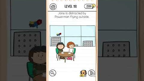 Brain Test 3 Level 151 Jane is distracted by powerman flying outside Walkthrough