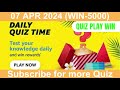 Amazon daily quiz time answers 07 apr 2024  win rs 5000  quizplaywin  quiz play win