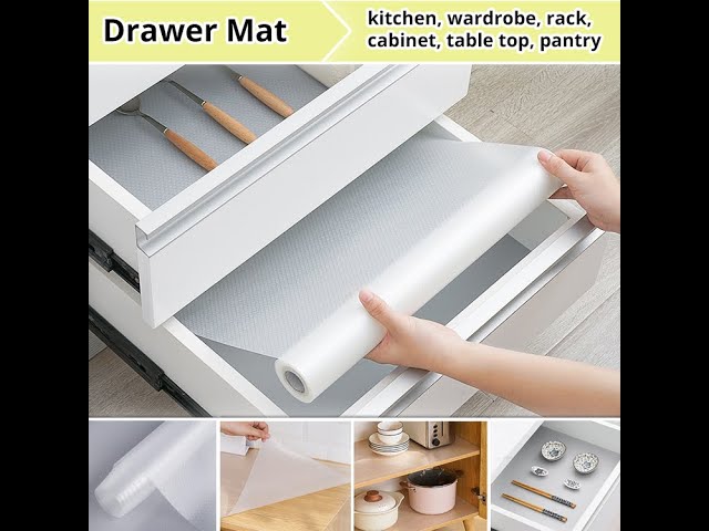 Drawer Mat Kitchen Cabinet Drawer Liners Pantry Rack Wardrobe Anti-Slip  Washable. 