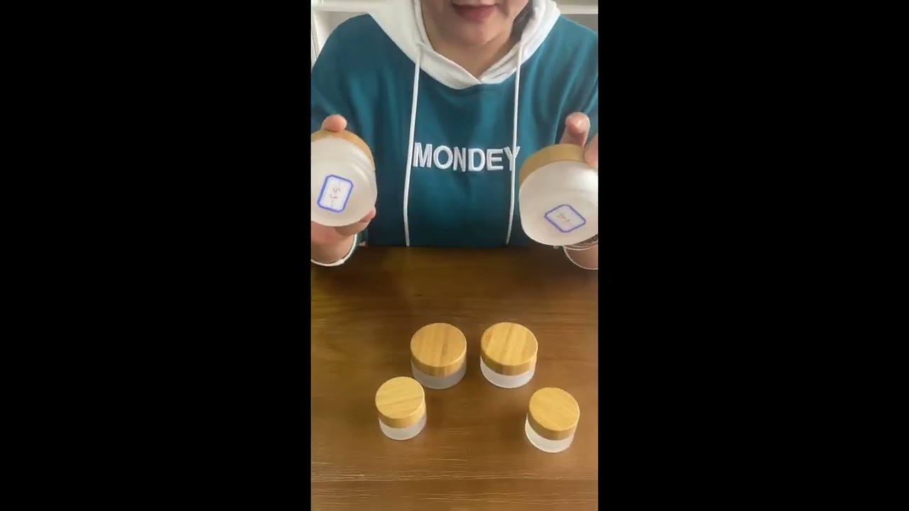 Natural Bamboo + Glass Bottle Aireless Lotion Bottle And Jar