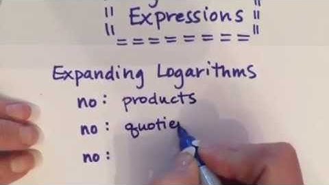 Manipulating Logarithmic Expressions (Part 1) - Expansion