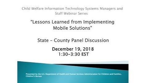 Lessons Learned from Implementing Mobile Solutions (audio description)