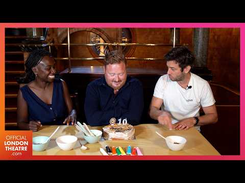 Harry, Ron and Hermione answer trivia and decorate a Harry Potter And The Cursed Child cake 🎂