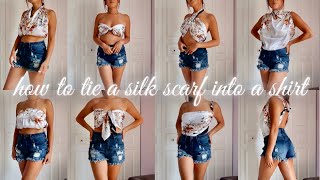 9 TRENDY AF WAYS TO TIE A SILK SCARF INTO A SHIRT (PART 2) | How to wear a silk scarf