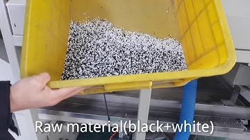 Plastic color sorting machine separating black from white granules 202101