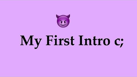 (FIRST INTRO) Read The Description ❤️