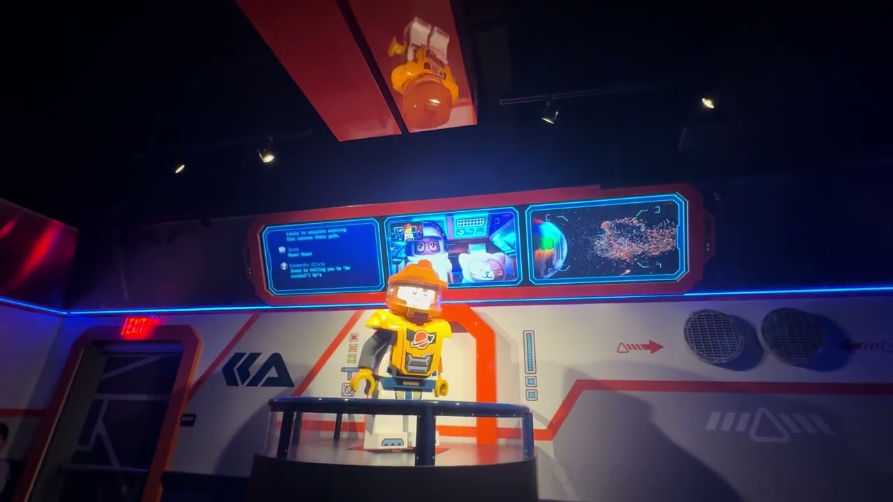 Mission briefing for the LEGO Galactic Coaster at Legoland California Resort in 4k 60FPS 