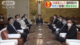 「お盆返上で」臨時国会の開会要求　野党党首が一致(20/07/30)