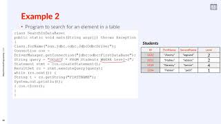 Object Oriented Programming (JAVA) | C4-L2 | Example to select elements from table
