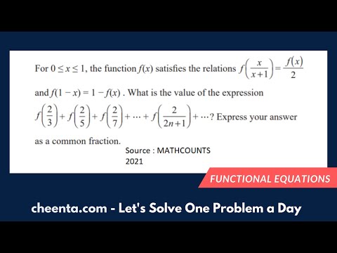 Functional Equations | Mathcounts 2021 Problem 21 | Cheenta North America