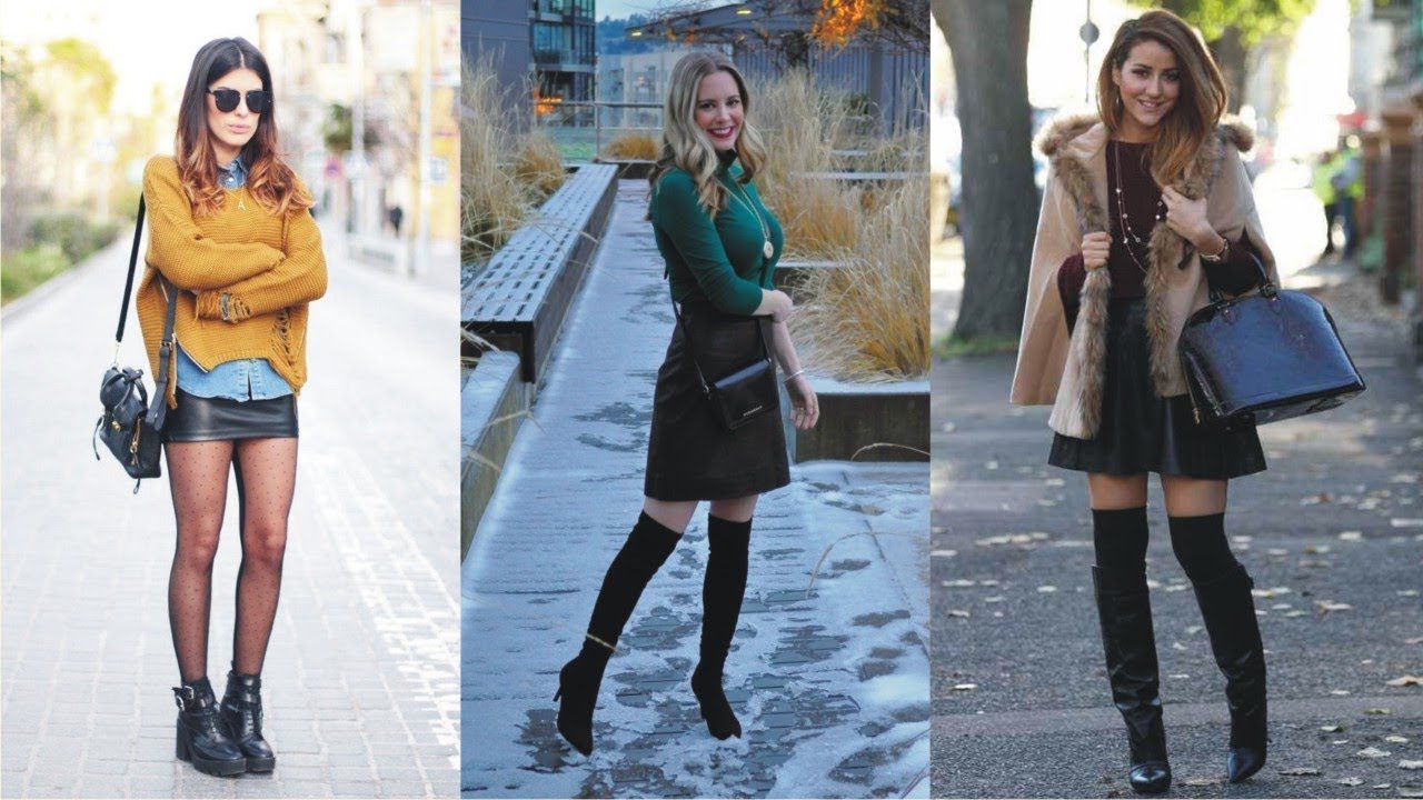 Fabulous Leather Skirt In Winter Ideas - YouTube