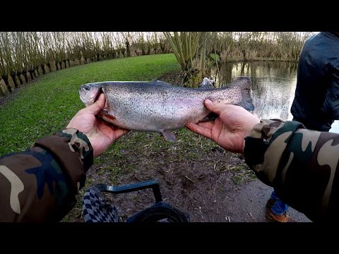 კალმახზე თევზაობა 4k || თევზაობა ჰოლანდიაში || ზამთრის კალმახი