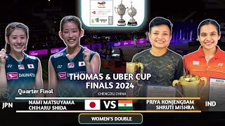 QF | Matsuyama / Shida (JPN) Vs Konjengbam / Mishra (IND) | Badminton Uber Cup 2024