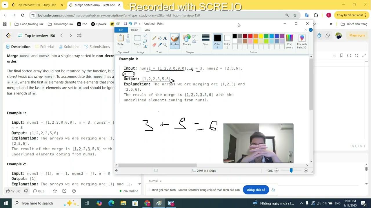 [Day 1] Leetcode - Merge Sorted Array - YouTube